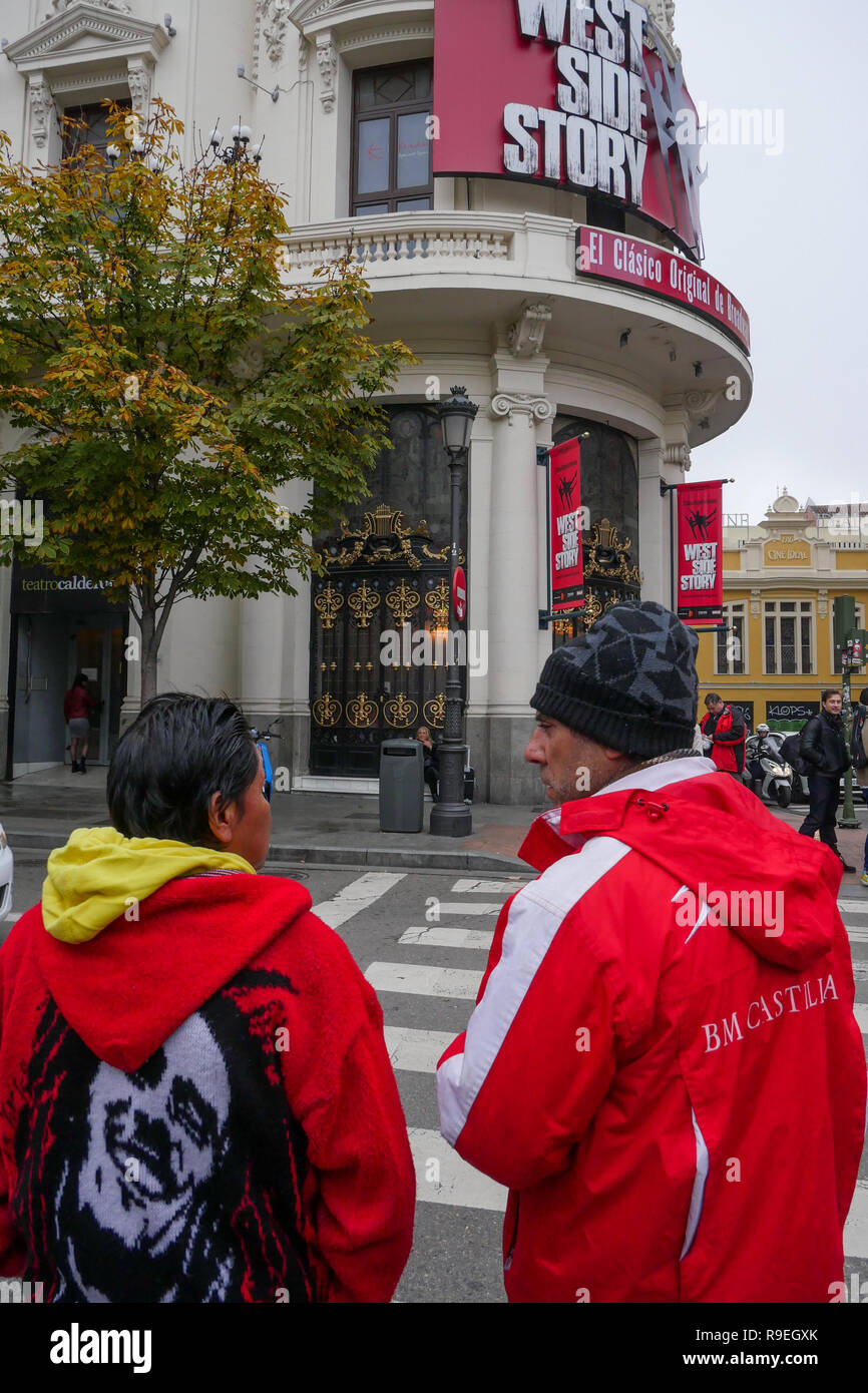 Street scene at Plaza de Tirso de Molina, Madrid, Spain Stock Photo