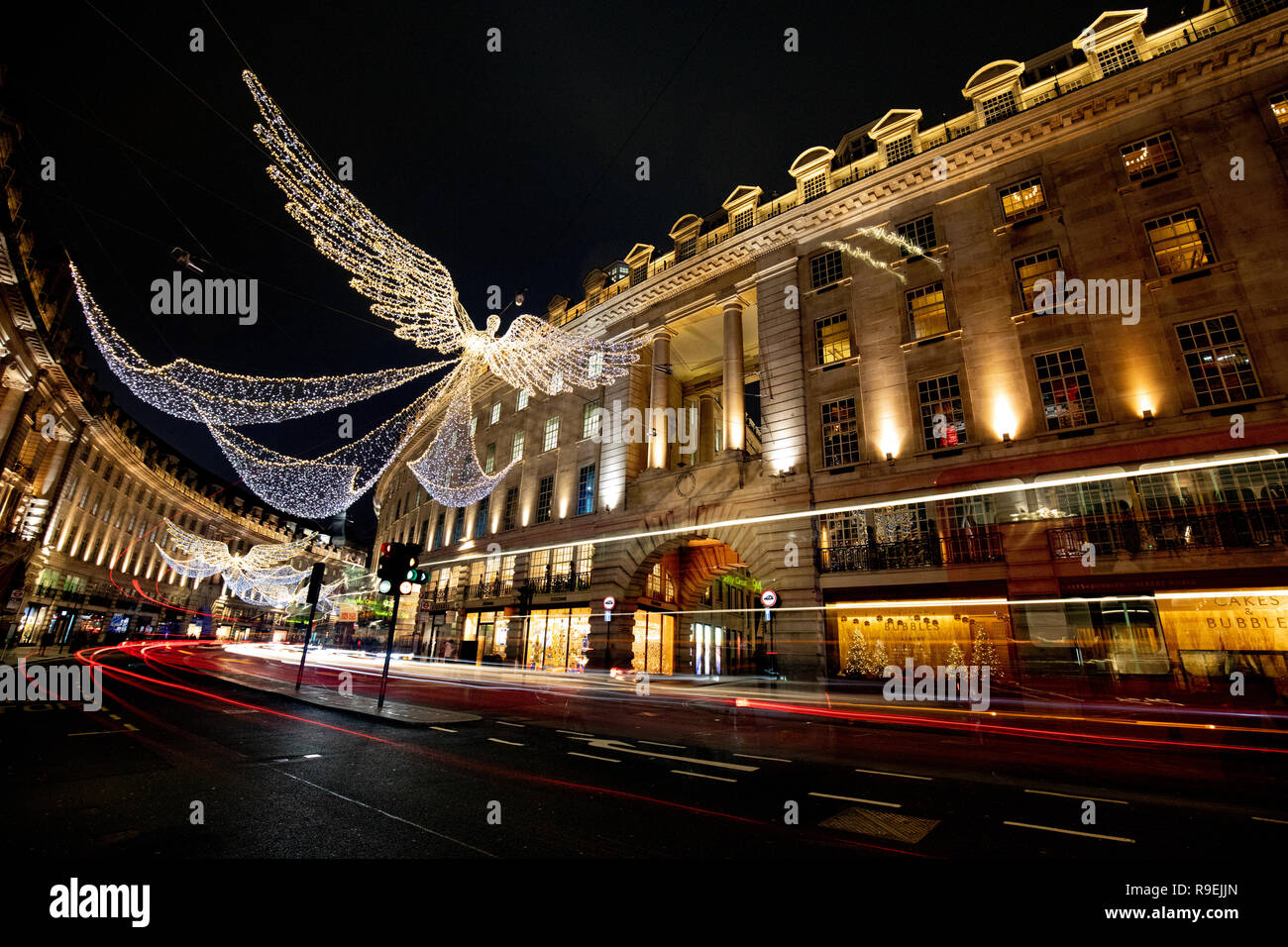2018 Christmas light on Regent Street, London, United Kingdom Stock Photo