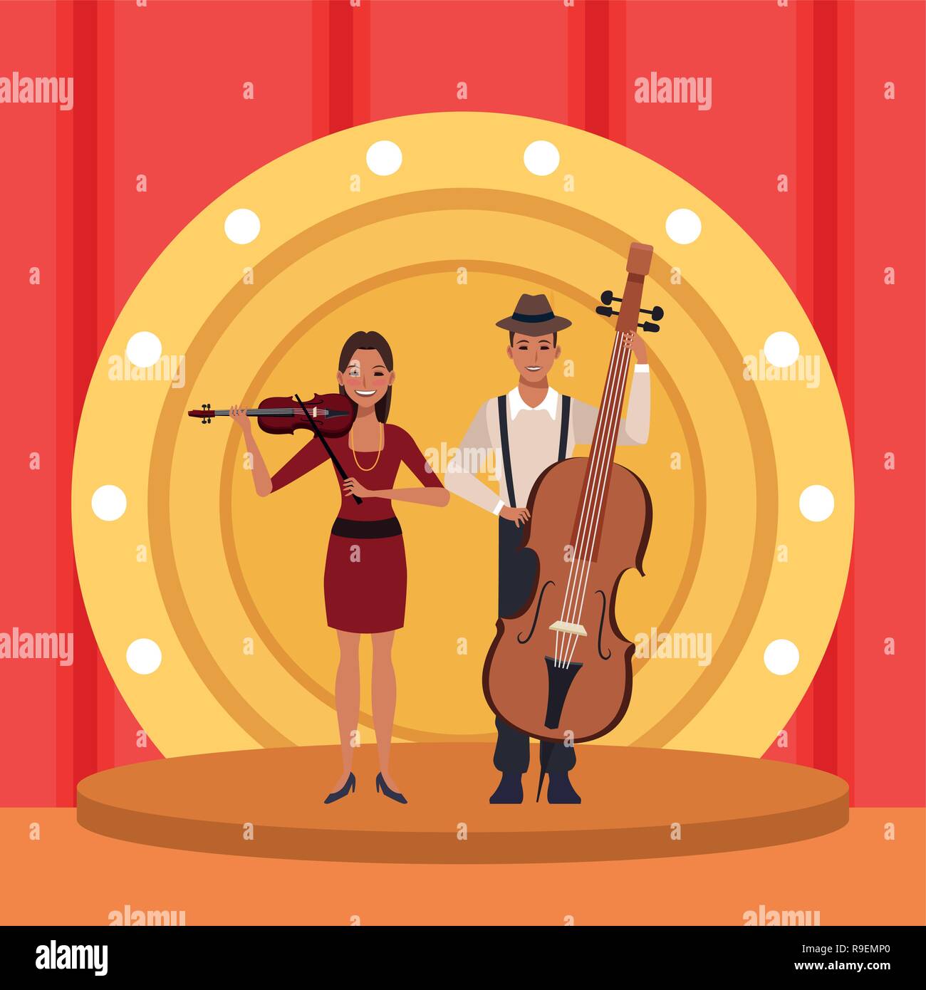 Musician artist couple Stock Vector Image & Art Alamy