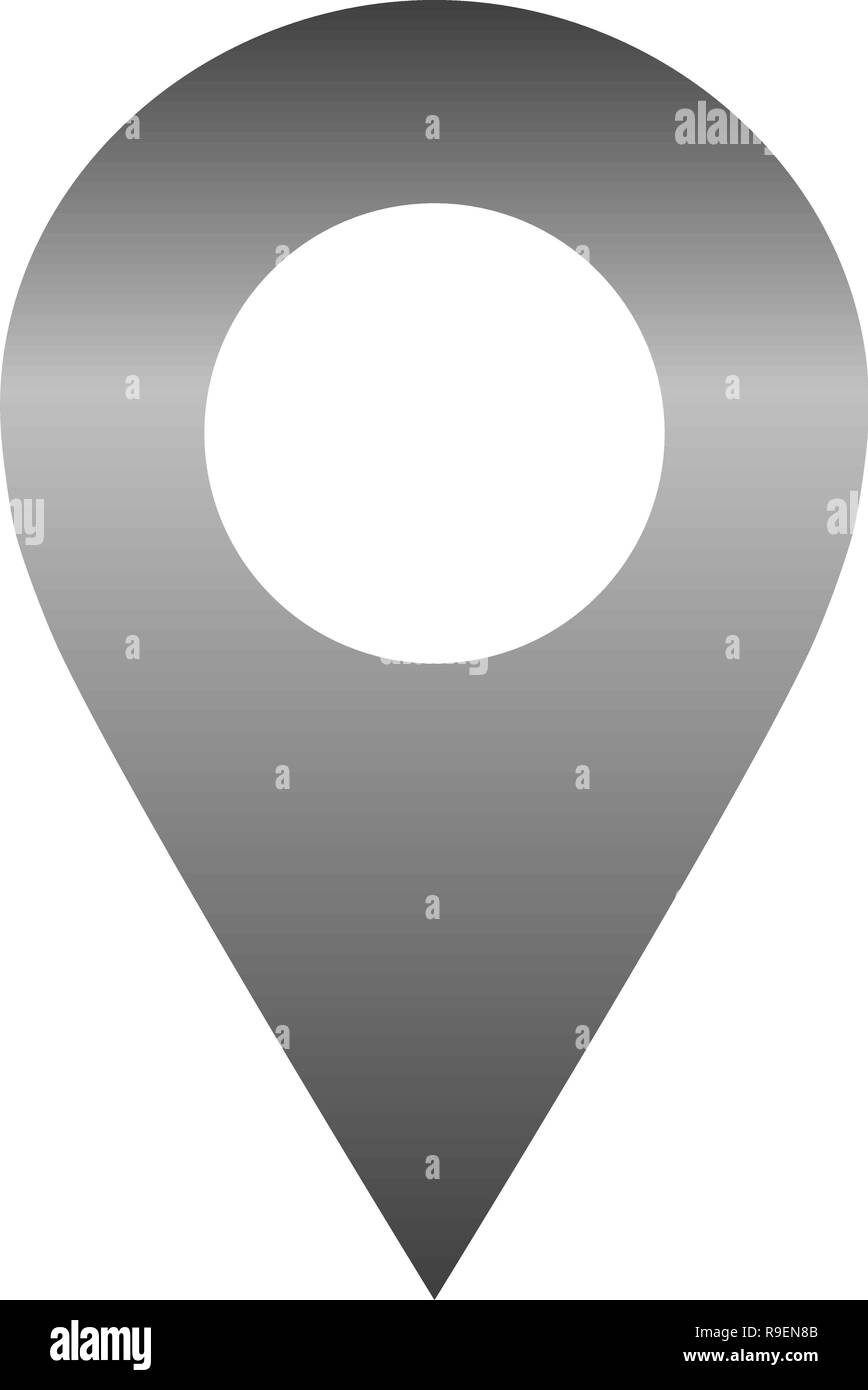 Pin point medium gray gradient hollow, isolated vector illustration Stock Vector Image & Art