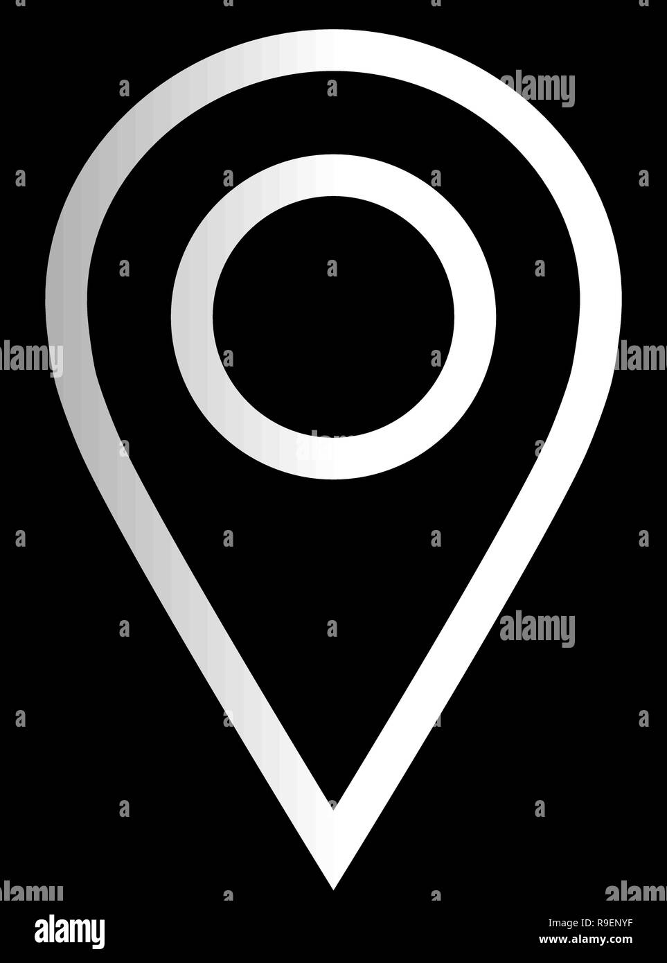 Pin point white gradient outlined, isolated vector illustration Stock Vector Image & Art Alamy