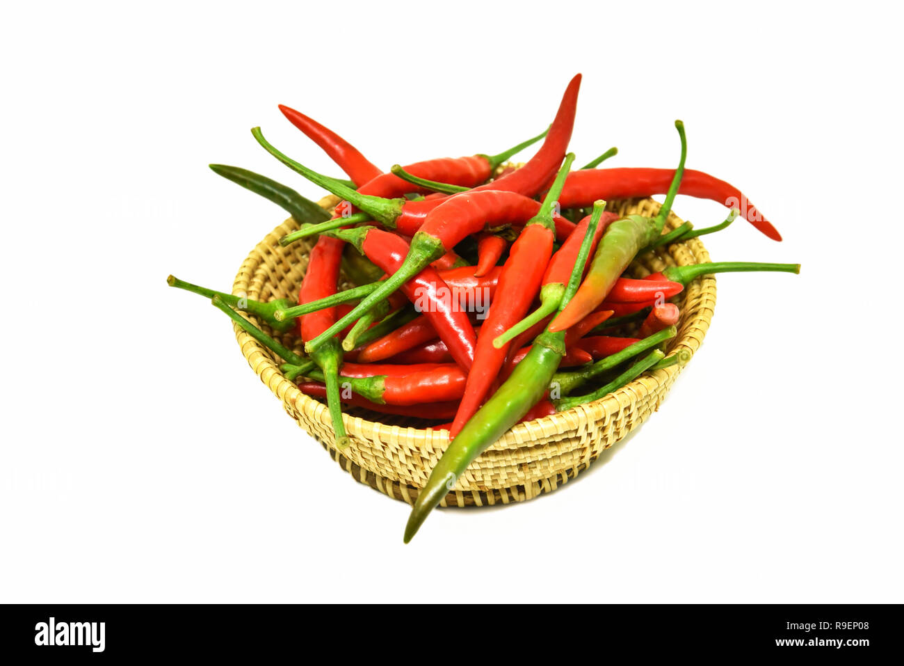 fresh chilli pepper isolated / red chillies harvest from farm in