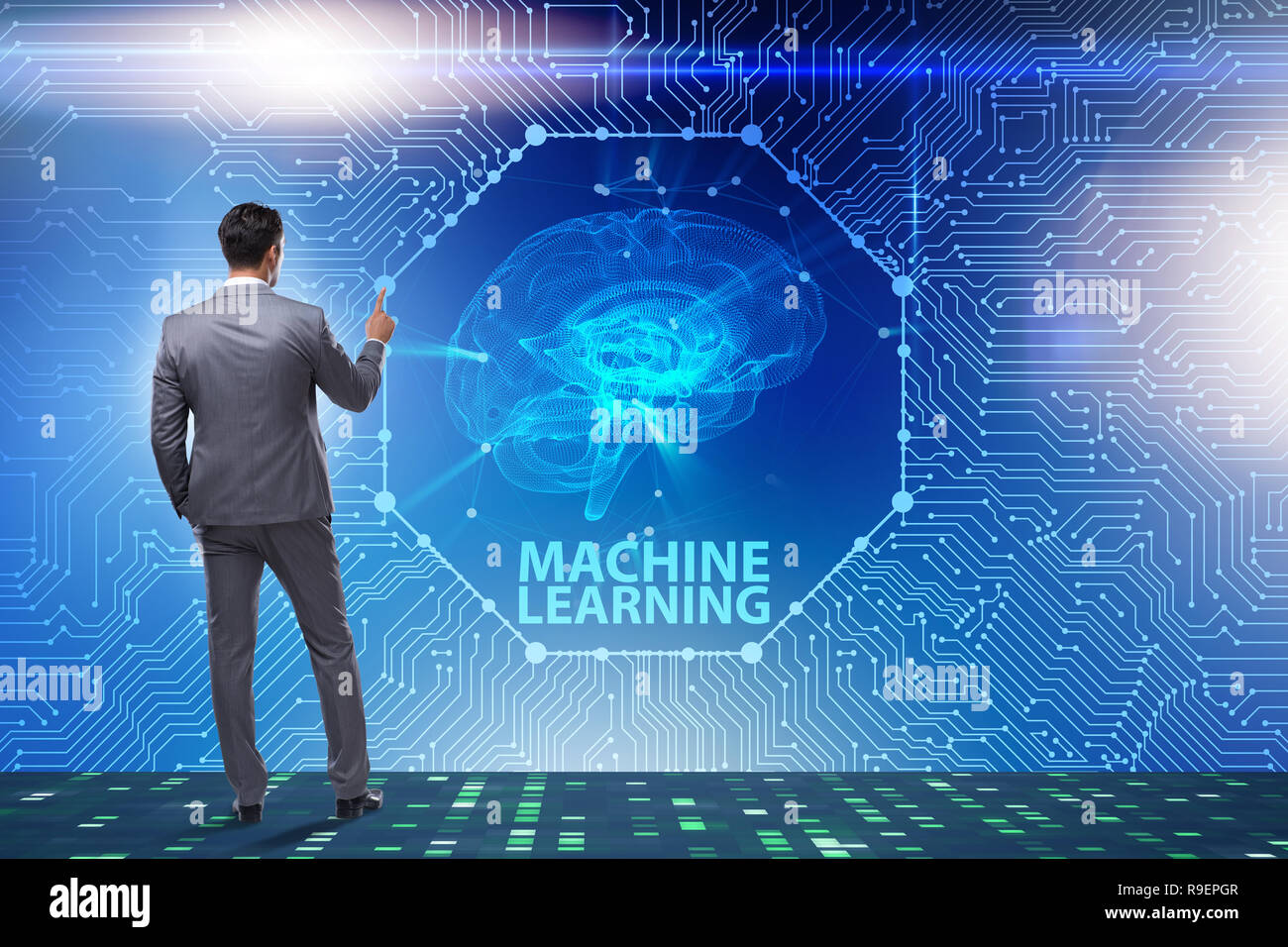 Machine learning concept as modern technology Stock Photo - Alamy