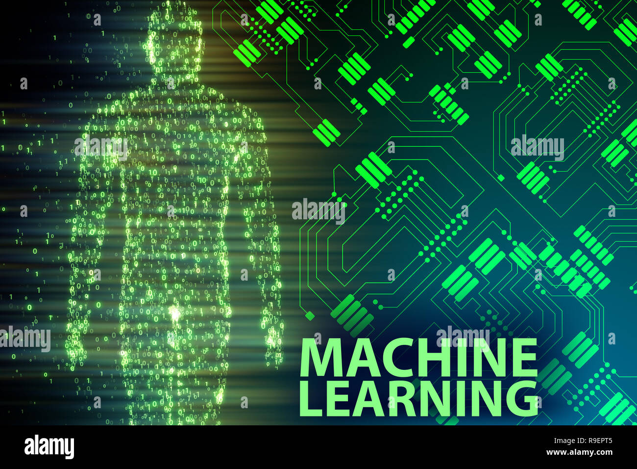 Machine learning concept - 3d rendering Stock Photo