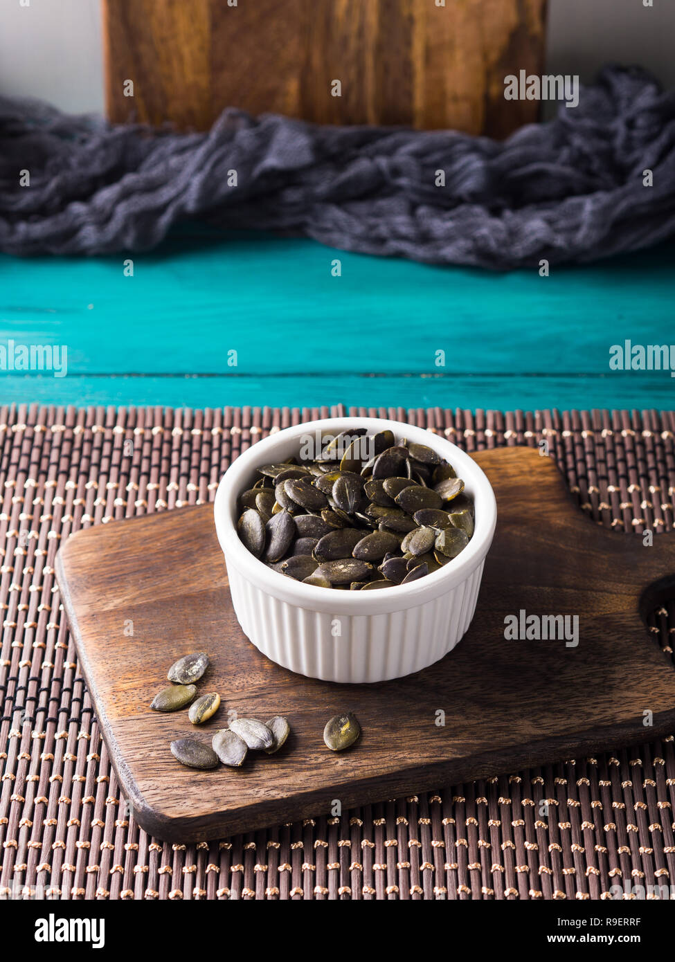 Pumpkin seeds. Vegan protein source. Healthy snack Stock Photo Alamy