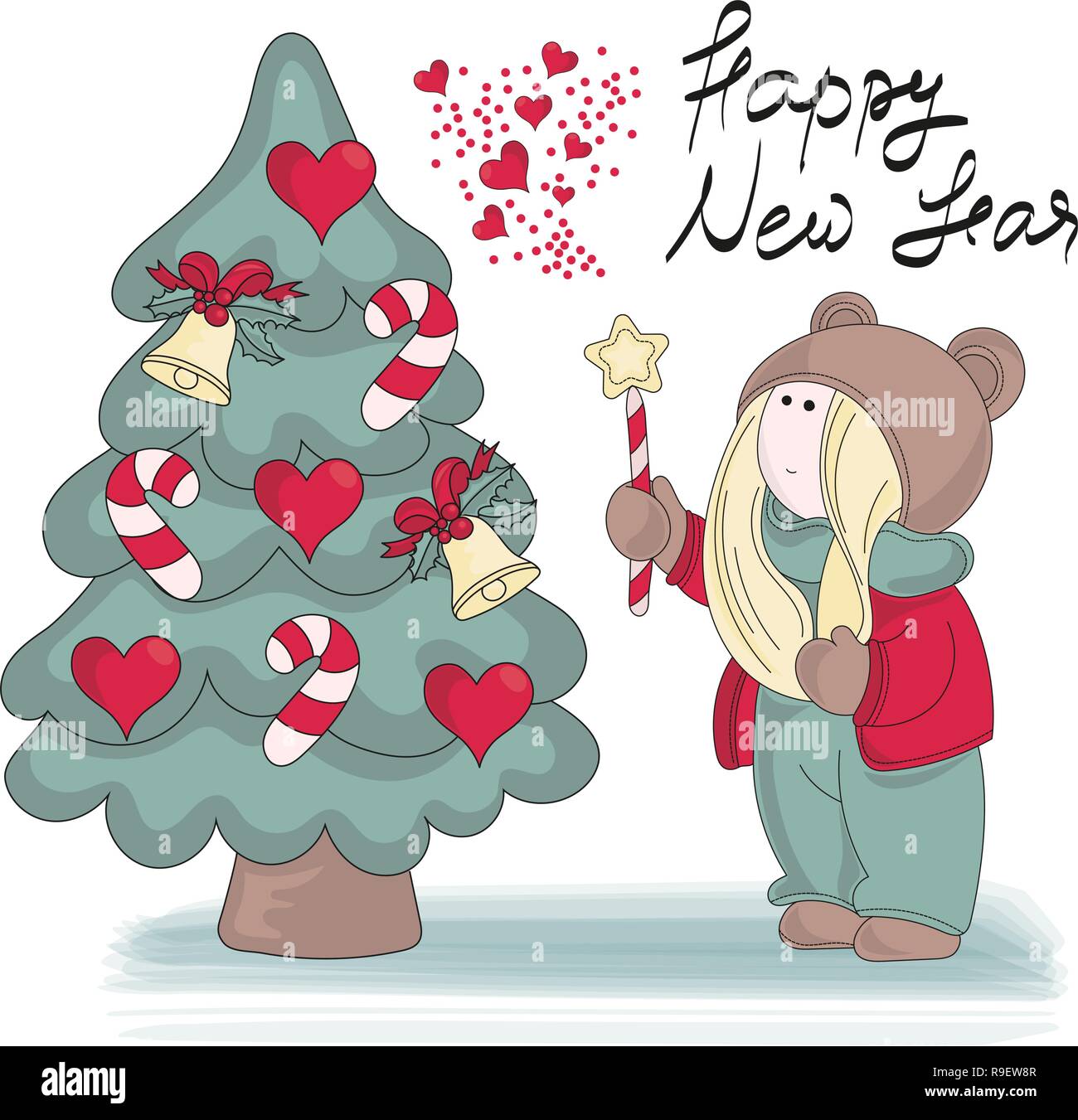 Merry Christmas Color Vector Illustration Set MY NEW YEAR 