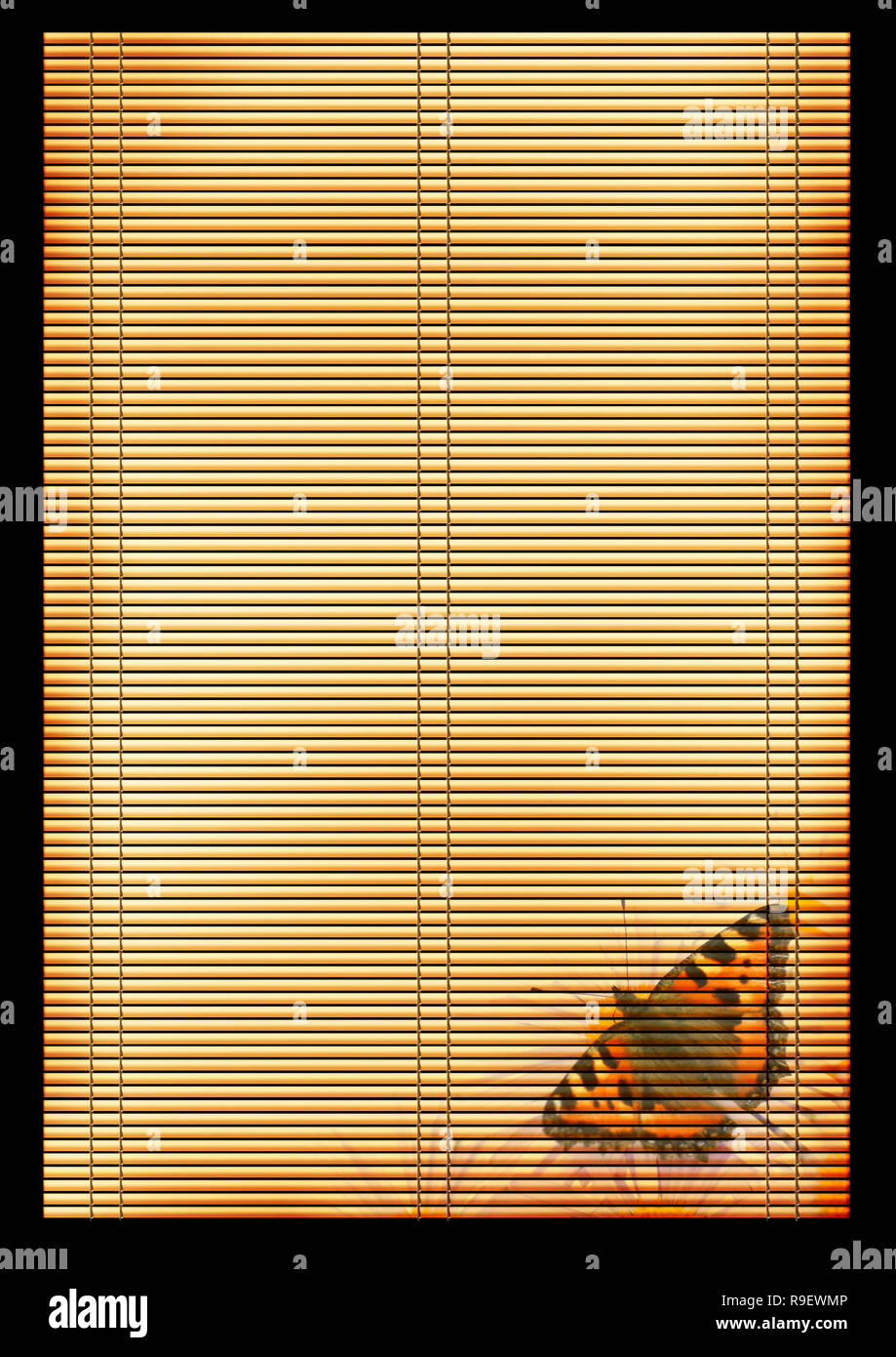 Background - an ancient volumetric Japanese reed mat Stock Photo - Alamy
