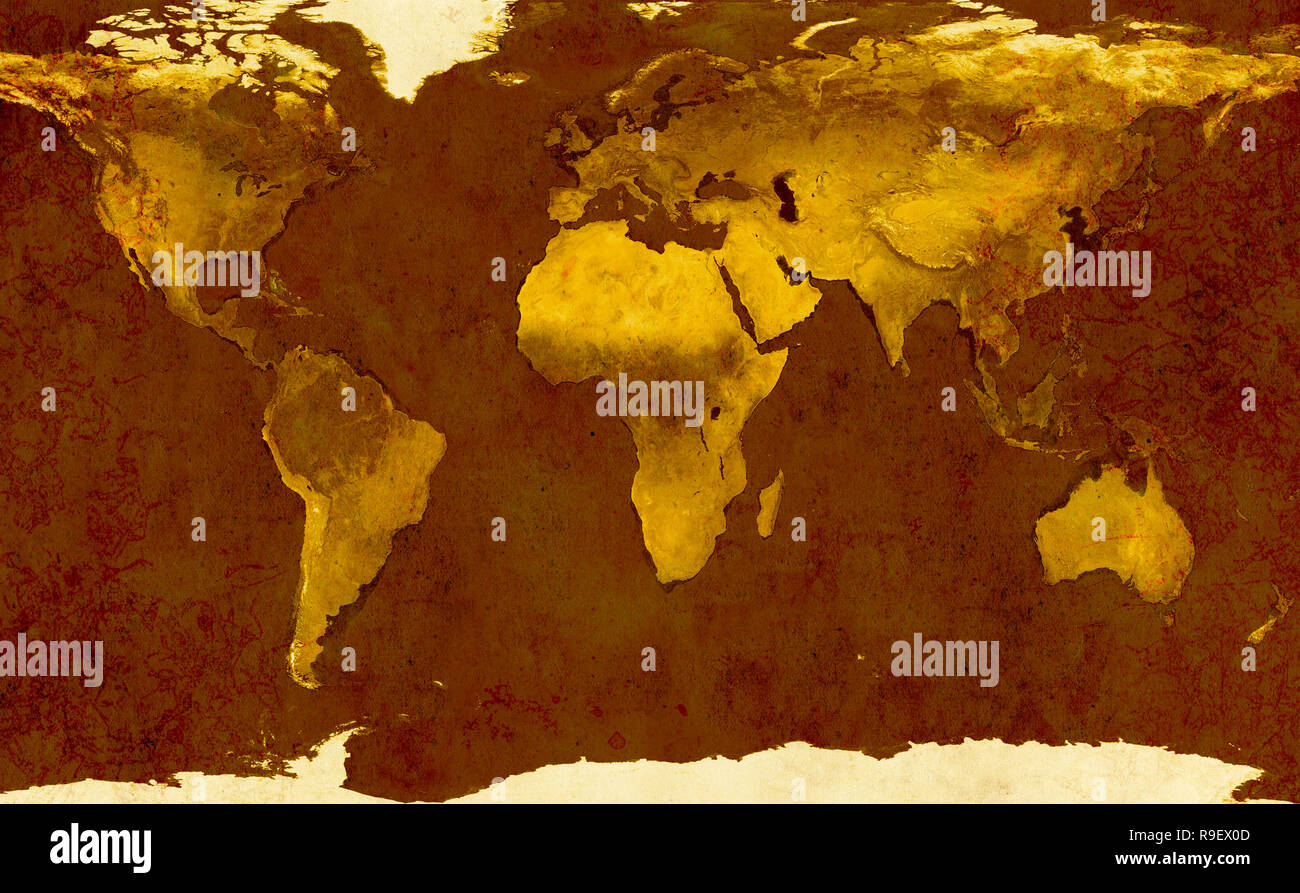 Grunge background - ancient map of the world Stock Photo - Alamy