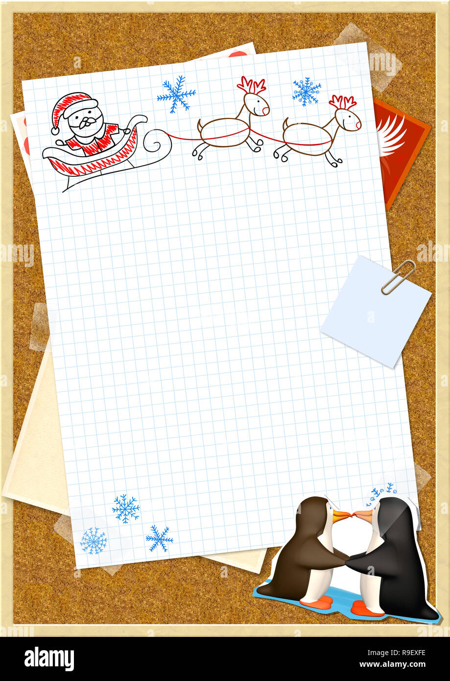 Letter to Santa Claus. Horizontal background Stock Photo - Alamy