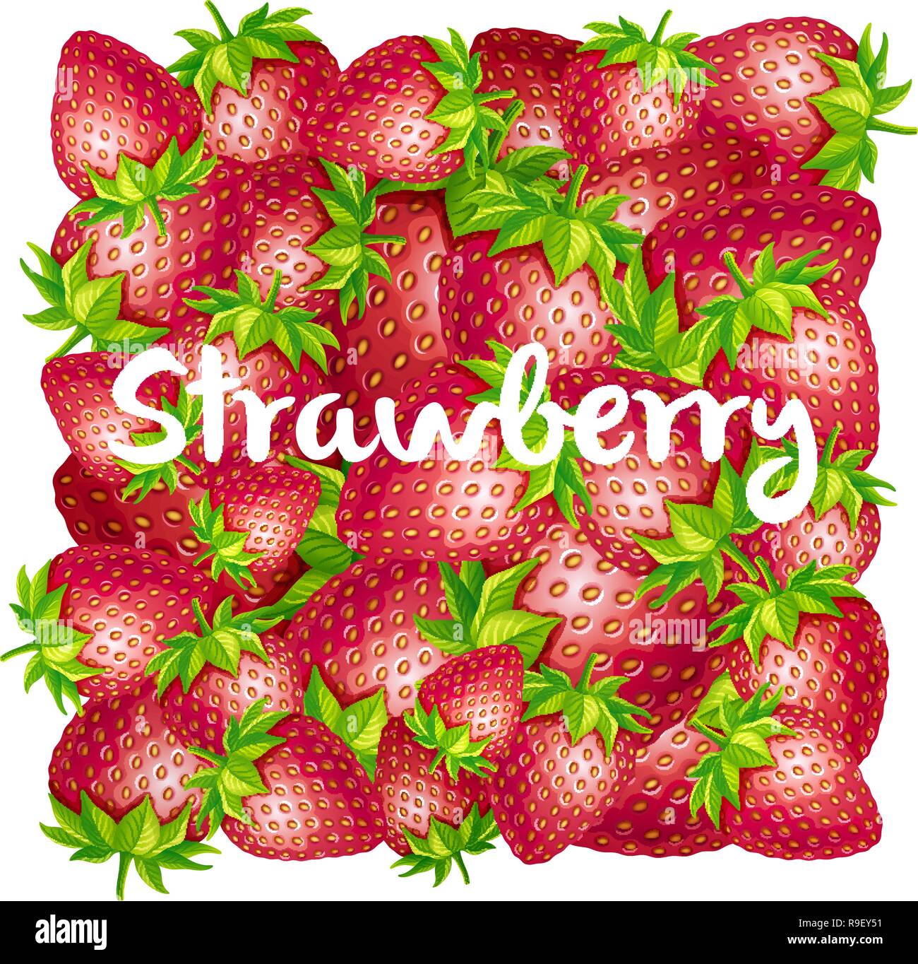 Strawberry square background. Stock Vector