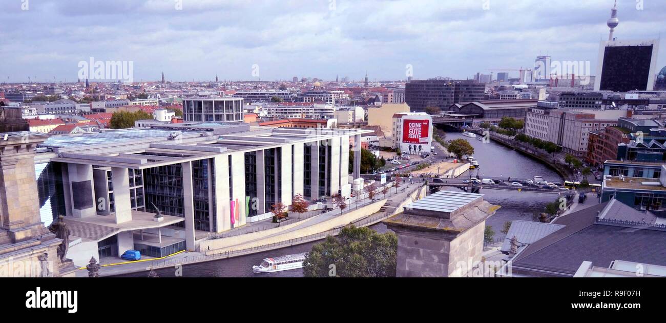 The Marie Elisabeth Lueders Haus, part of the German Bundestag seen from the Reichstag, Berlin,Germany. Stock Photo