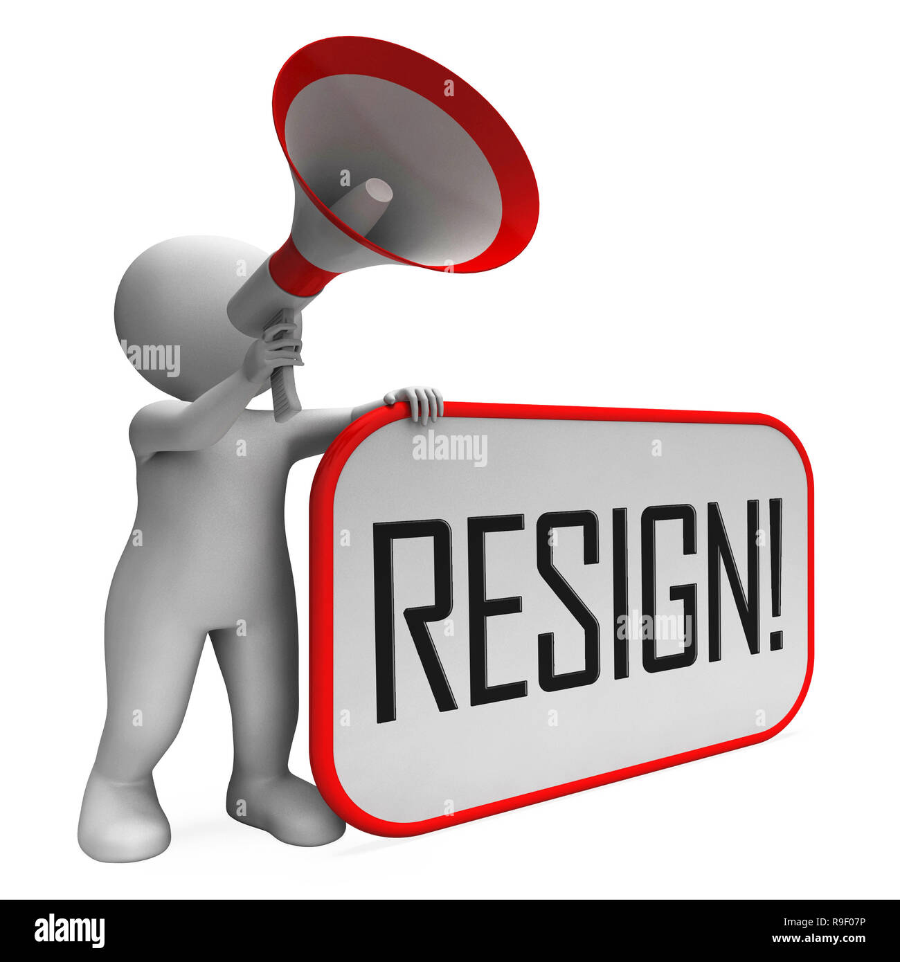 Resign Angry Man Means Quit Or Dismissal From Job Government Or President.  Anti Corruption Outcry Dismissal Protest Stock Photo - Alamy