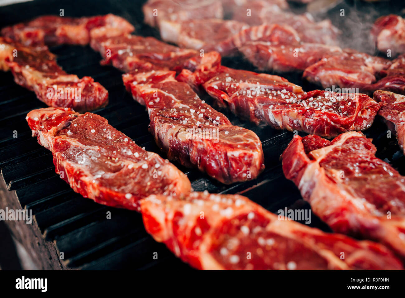 Red Meat Main Course Making all kinds of red meat, fresh and raw red meat preparation Stock ...