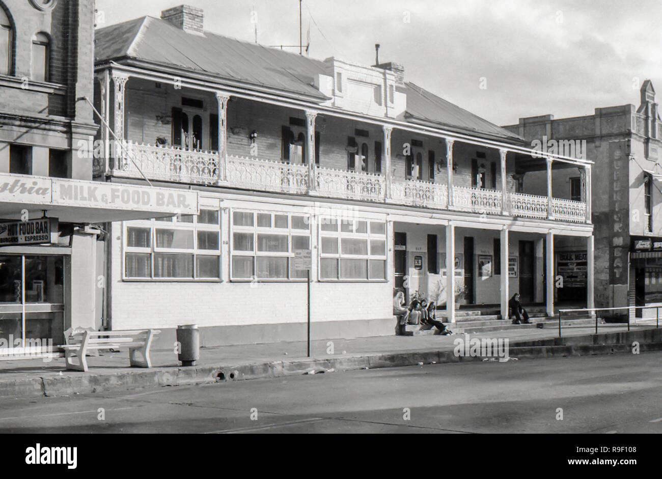 Lithgow, Australia 1977 The Exchange Hotel on Main Street, now converted to a restaurant and