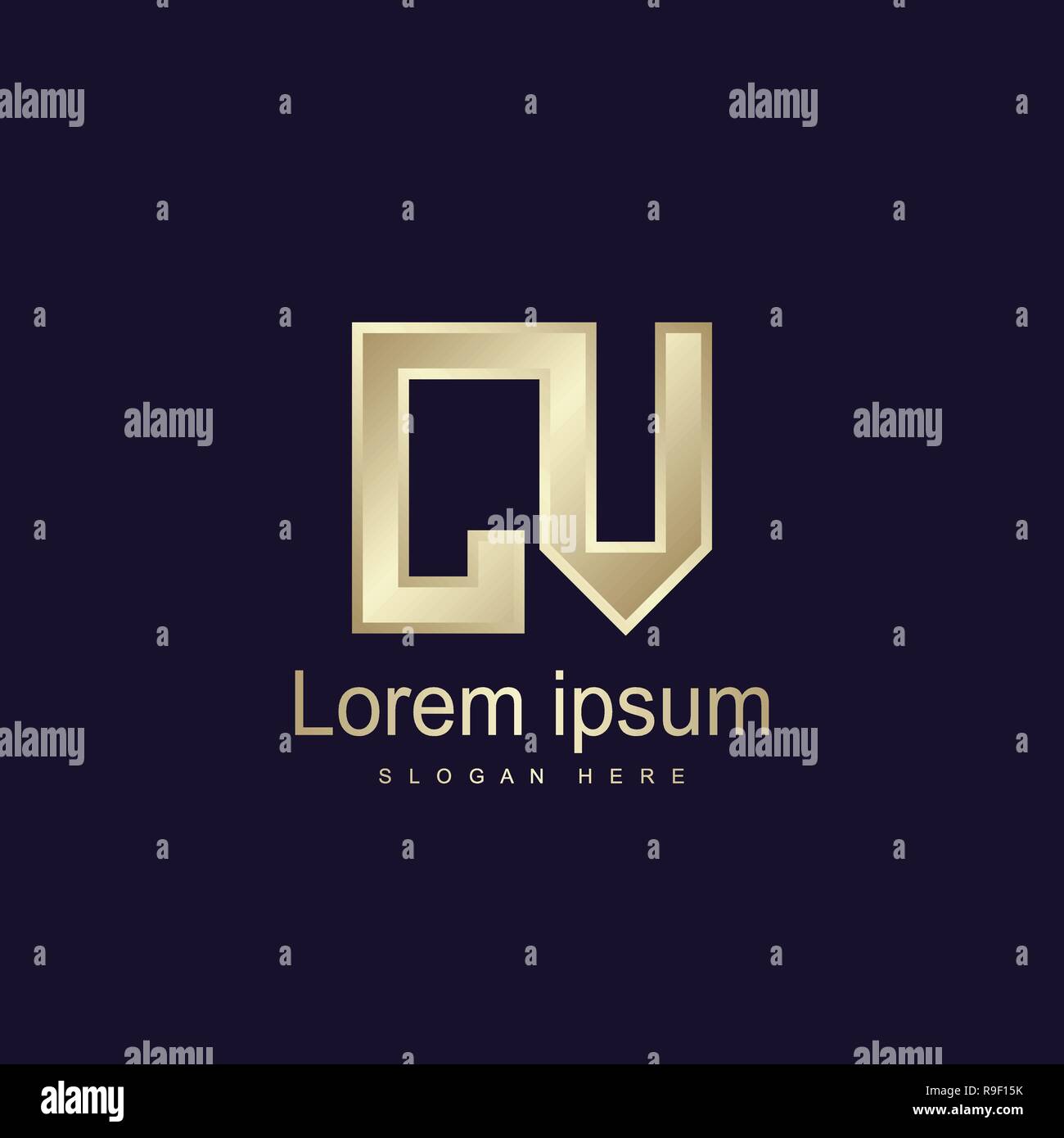 Initial Letter CV Logo Template Vector Design Stock Vector Image & Art ...