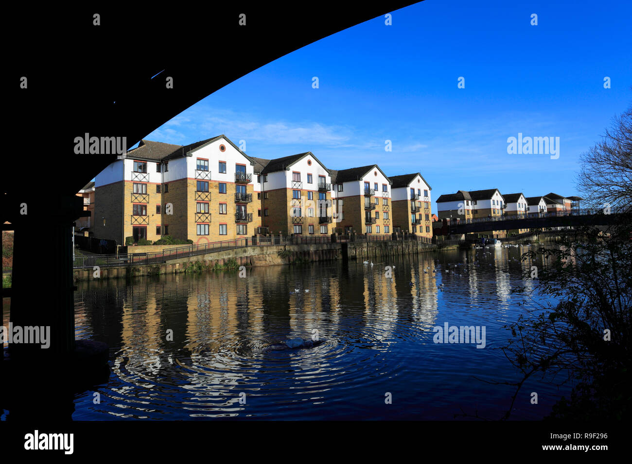 Residential flats, river Nene embankment, Peterborough City