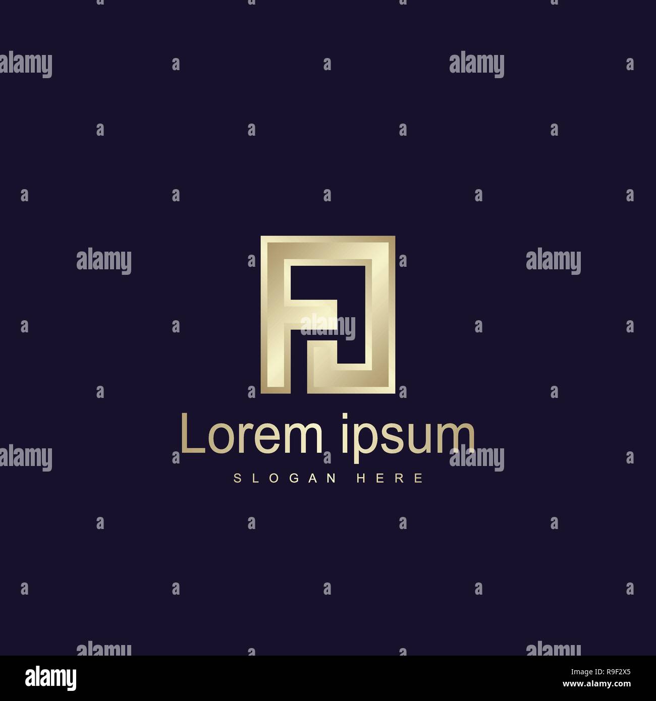 Initial Letter FJ Logo Template Vector Design Stock Vector