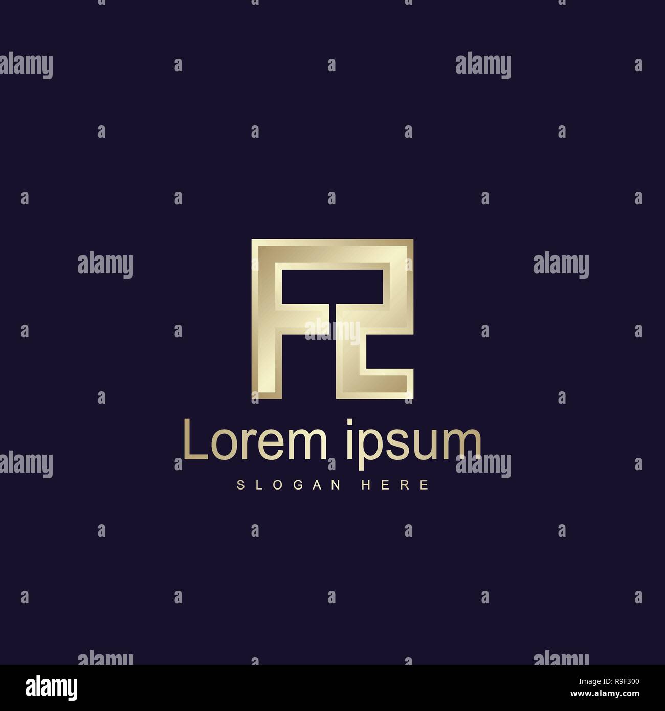 Initial Letter FZ Logo Template Vector Design Stock Vector