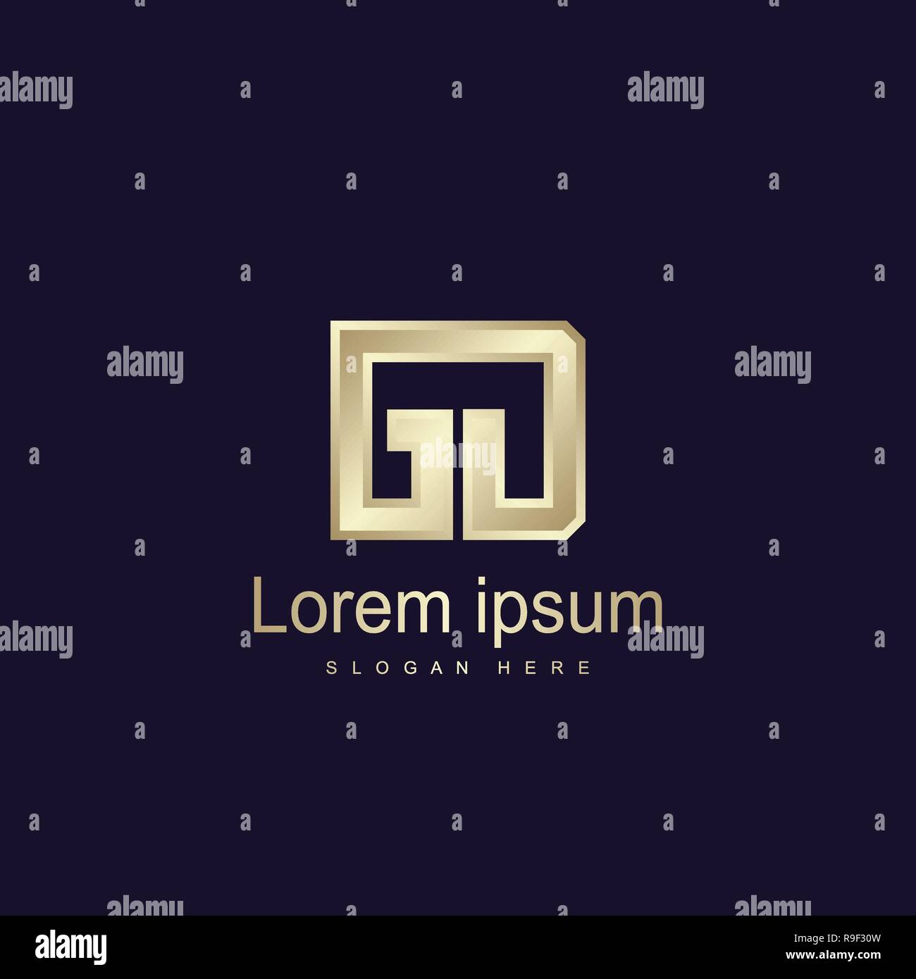 Initial Letter GD Logo Template Vector Design Stock Vector