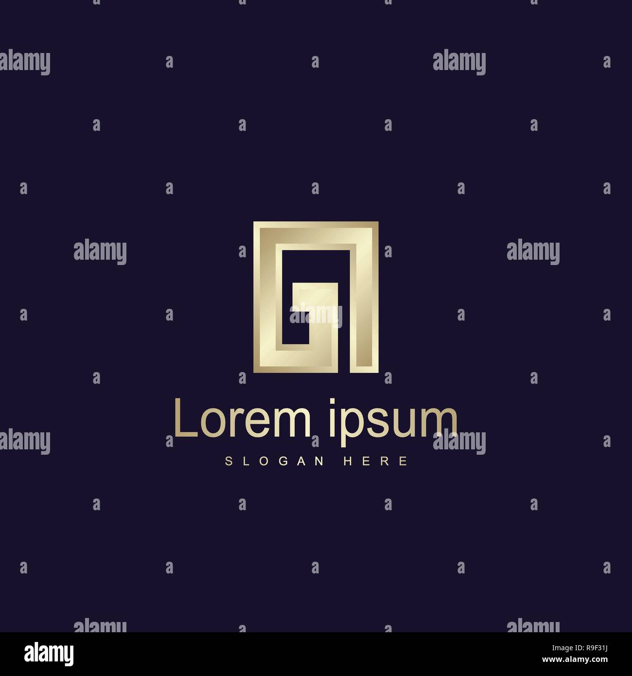 Initial Letter GI Logo Template Vector Design Stock Vector