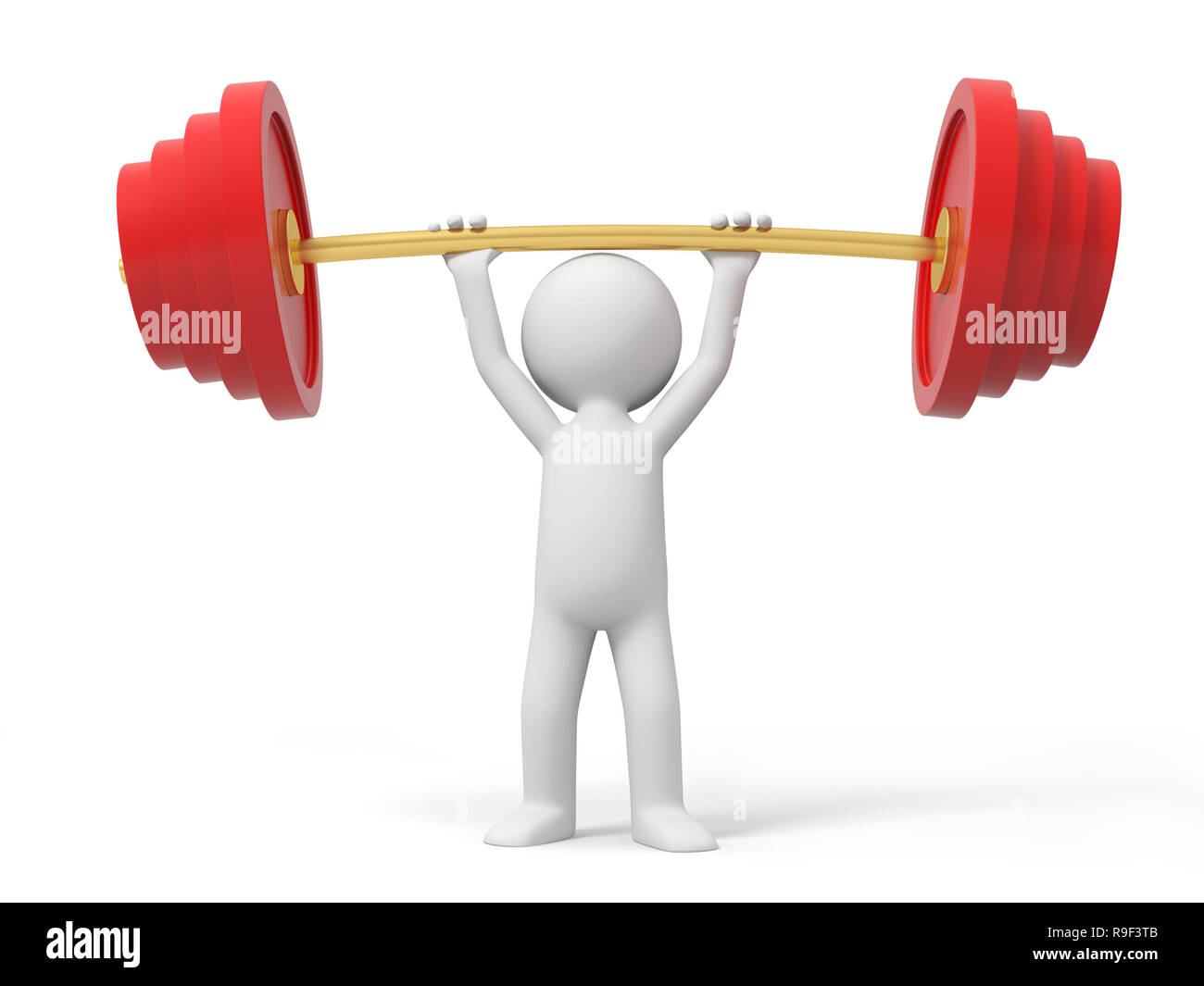 a man carrying a barbell Stock Photo
