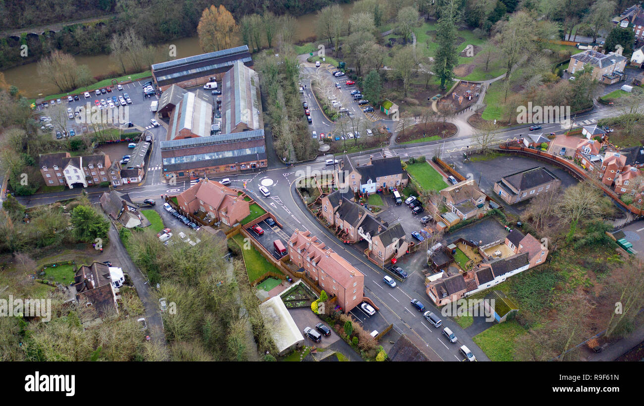 Aerial view of Coalbrookdale in Shropshire Britain Uk Stock Photo