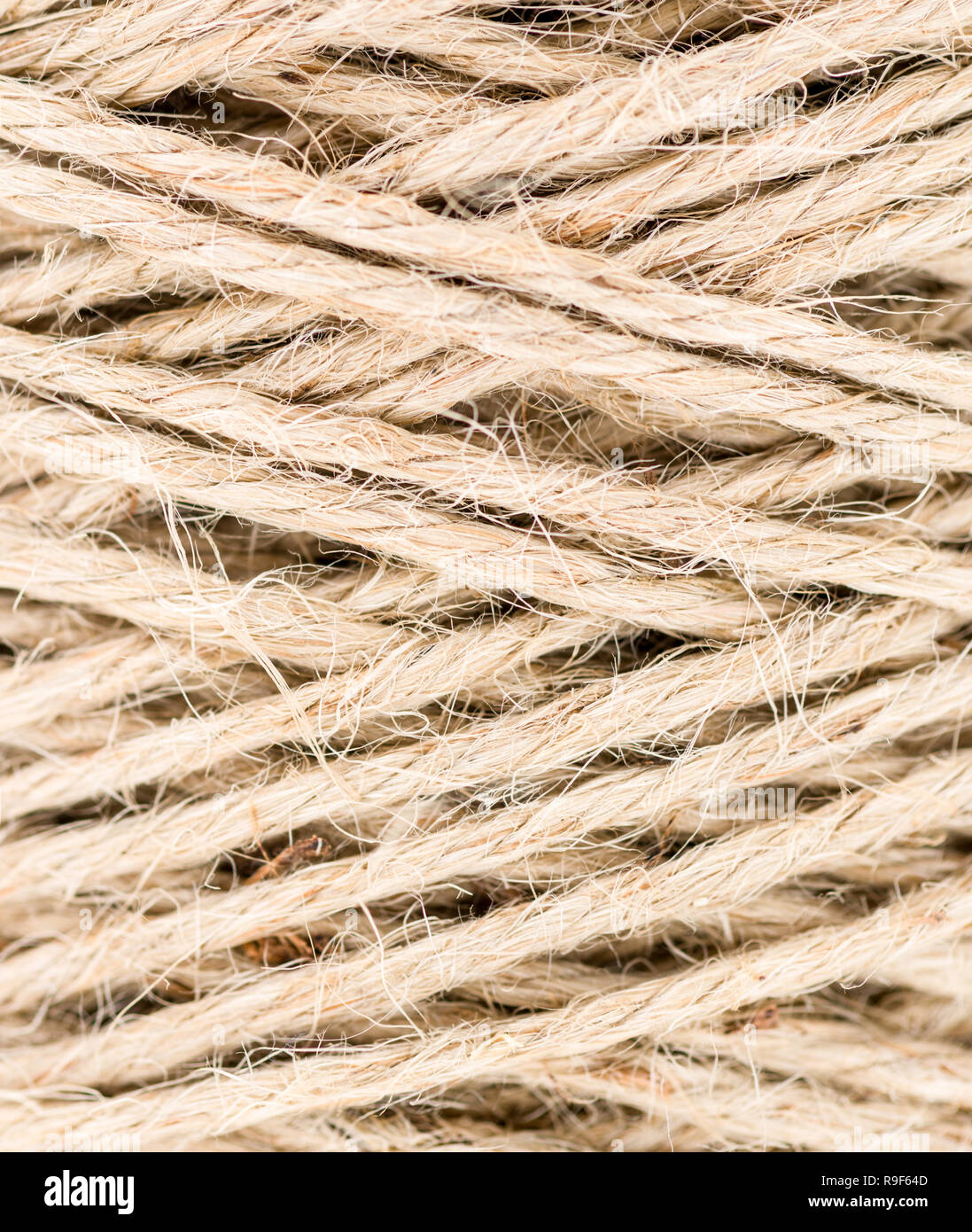 an abstract close-up shot of a roll of twine Stock Photo