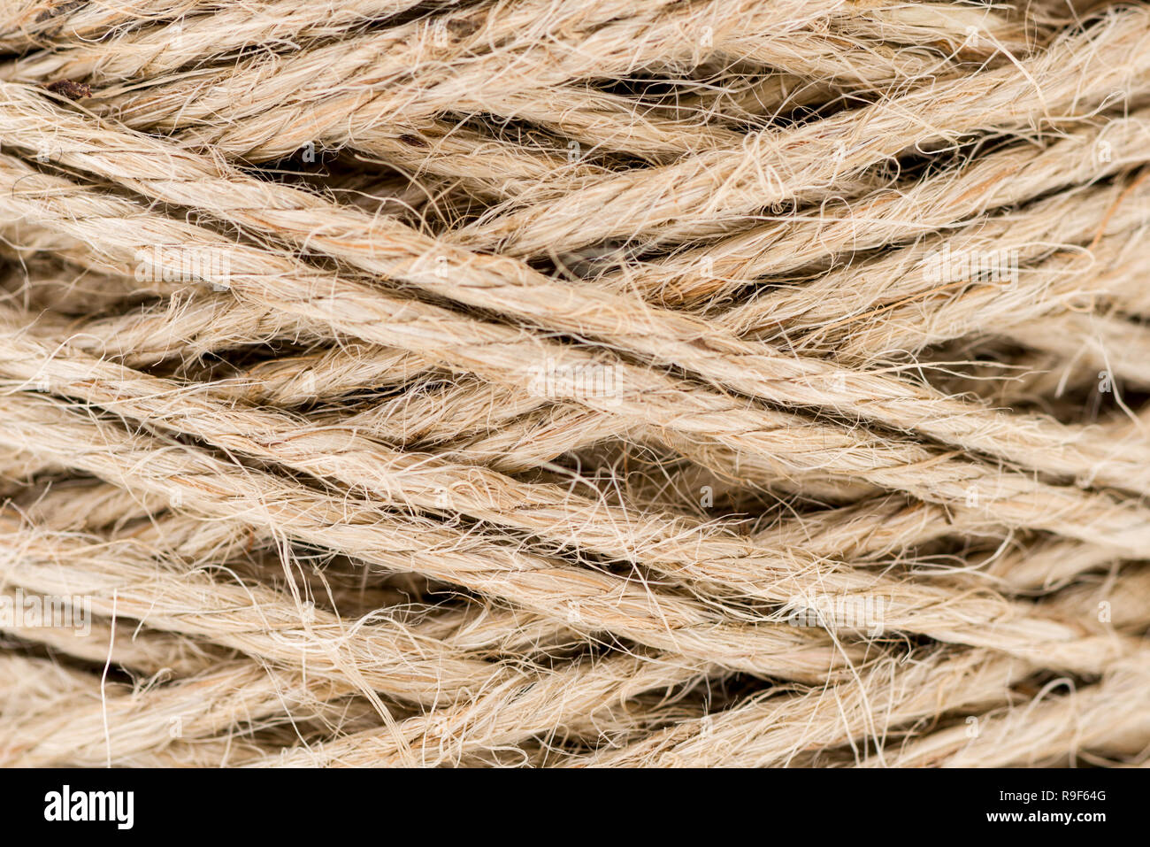 An abstract close-up shot of a roll of twine Stock Photo