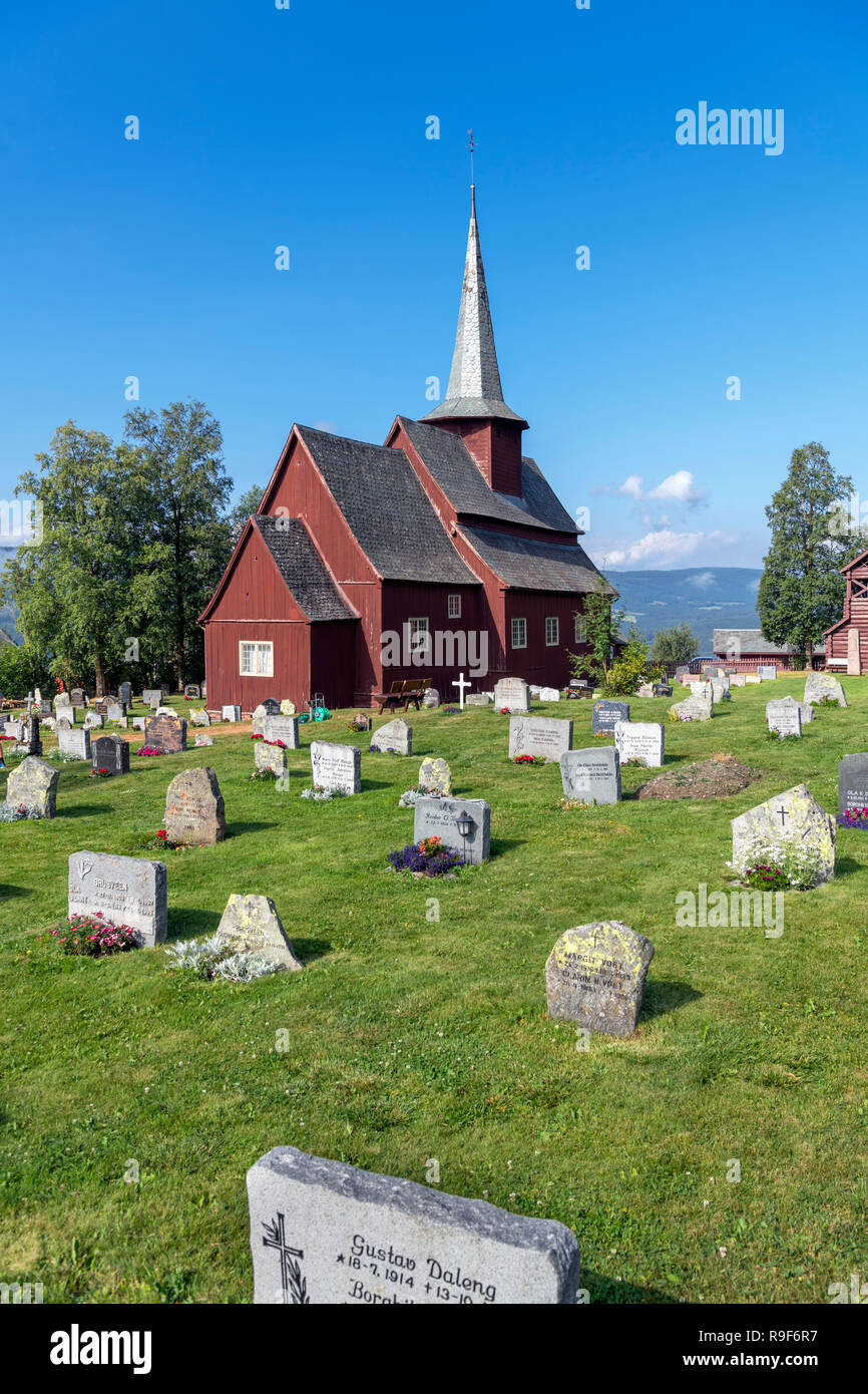 Norway, Stave Churches. The medieval Hegge Stave Church (Hegge stavkyrkje), Hegge, Oppland, Norway Stock Photo