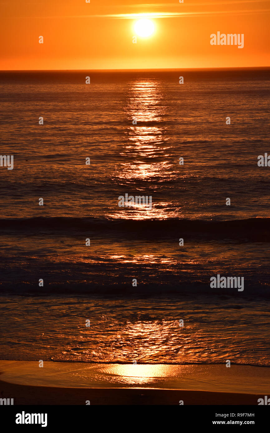 Wonderful sunset over Carmel Beach California. It is one of the most