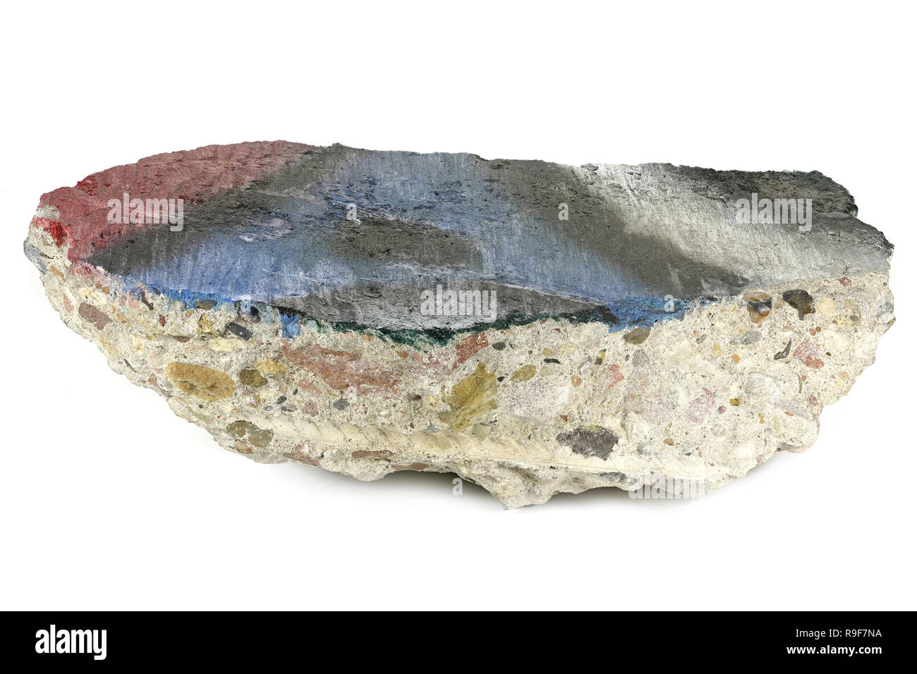 fragment of the Berlin Wall isolated on white background Stock Photo