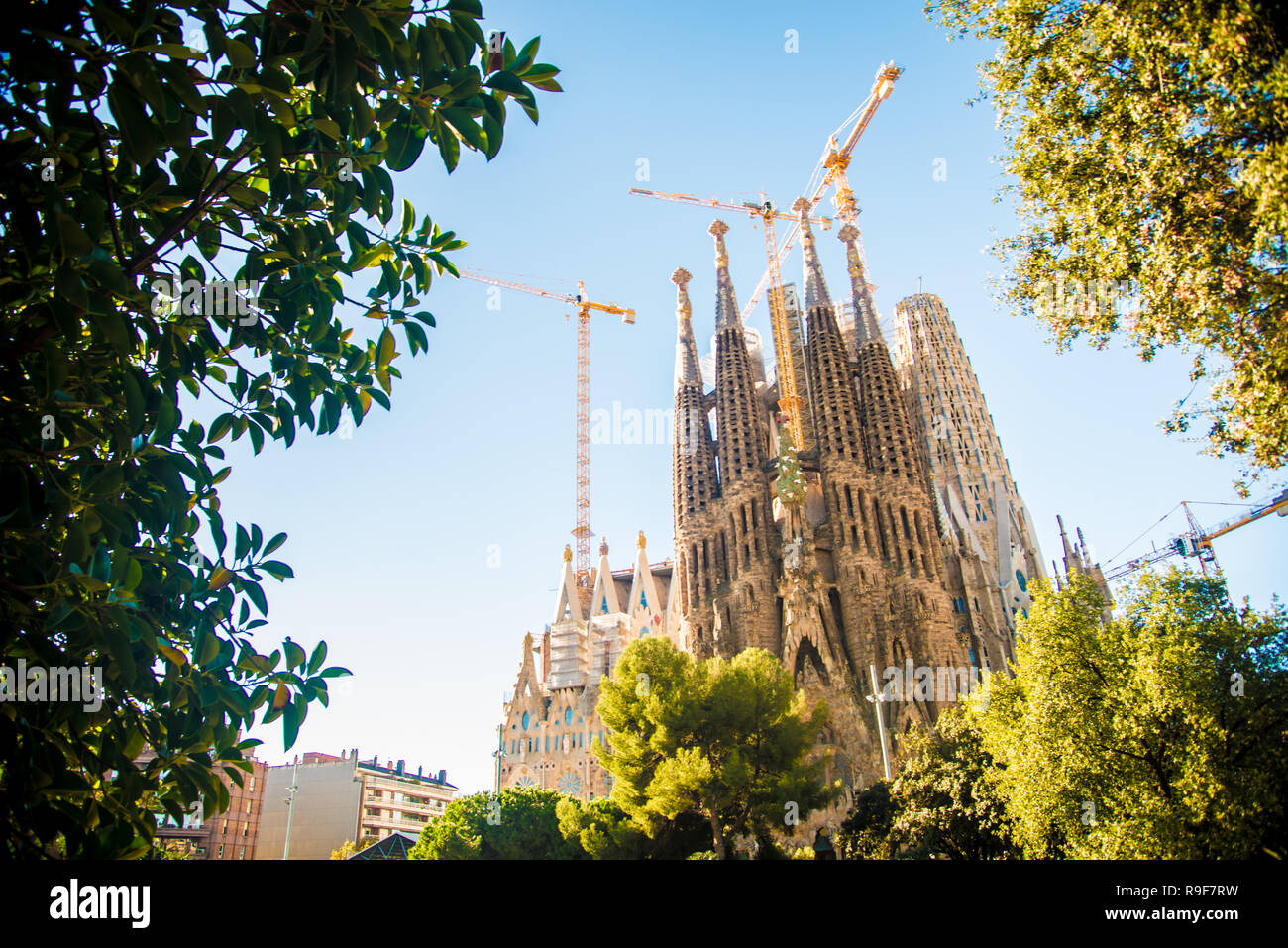 BARCELONA, SPAIN November 24, 2018 La Sagrada Familia's construction in progress. It is on
