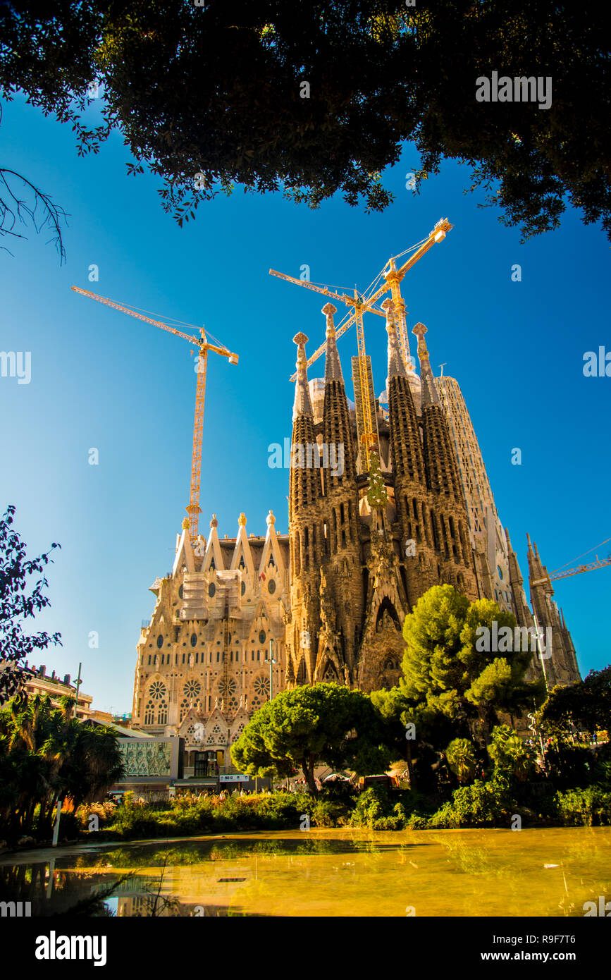 BARCELONA, SPAIN November 24, 2018 La Sagrada Familia's construction in progress. It is on