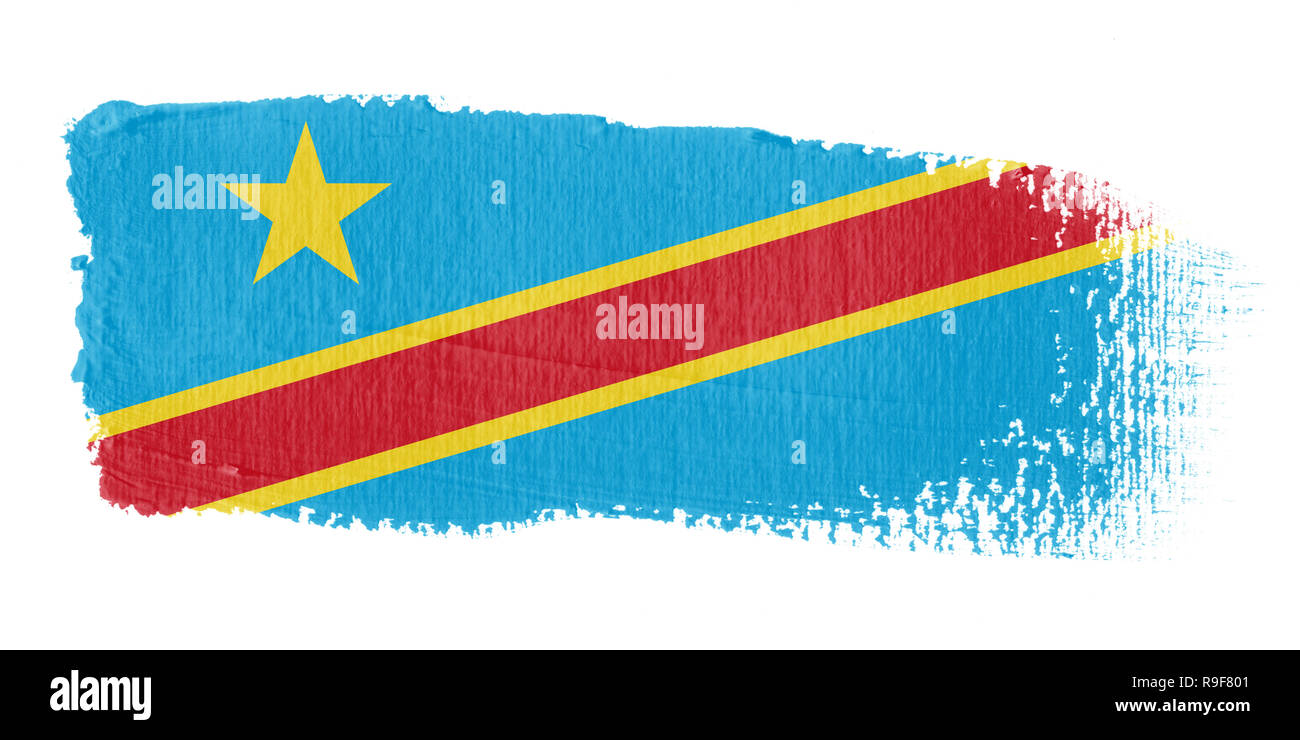 Brushstroke Flag Democratic Republic of the Congo Stock Photo