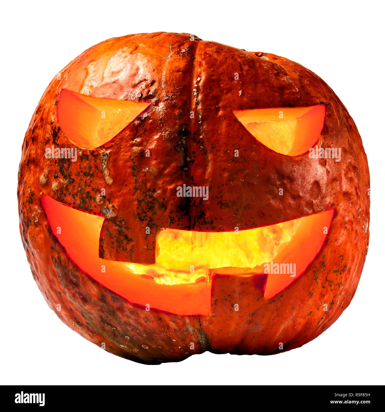 Spooky Halloween Pumpkin Isolated Stock Photo - Alamy
