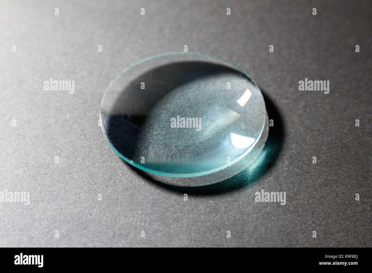 Optical convex lens, glass lens close up Stock Photo Alamy