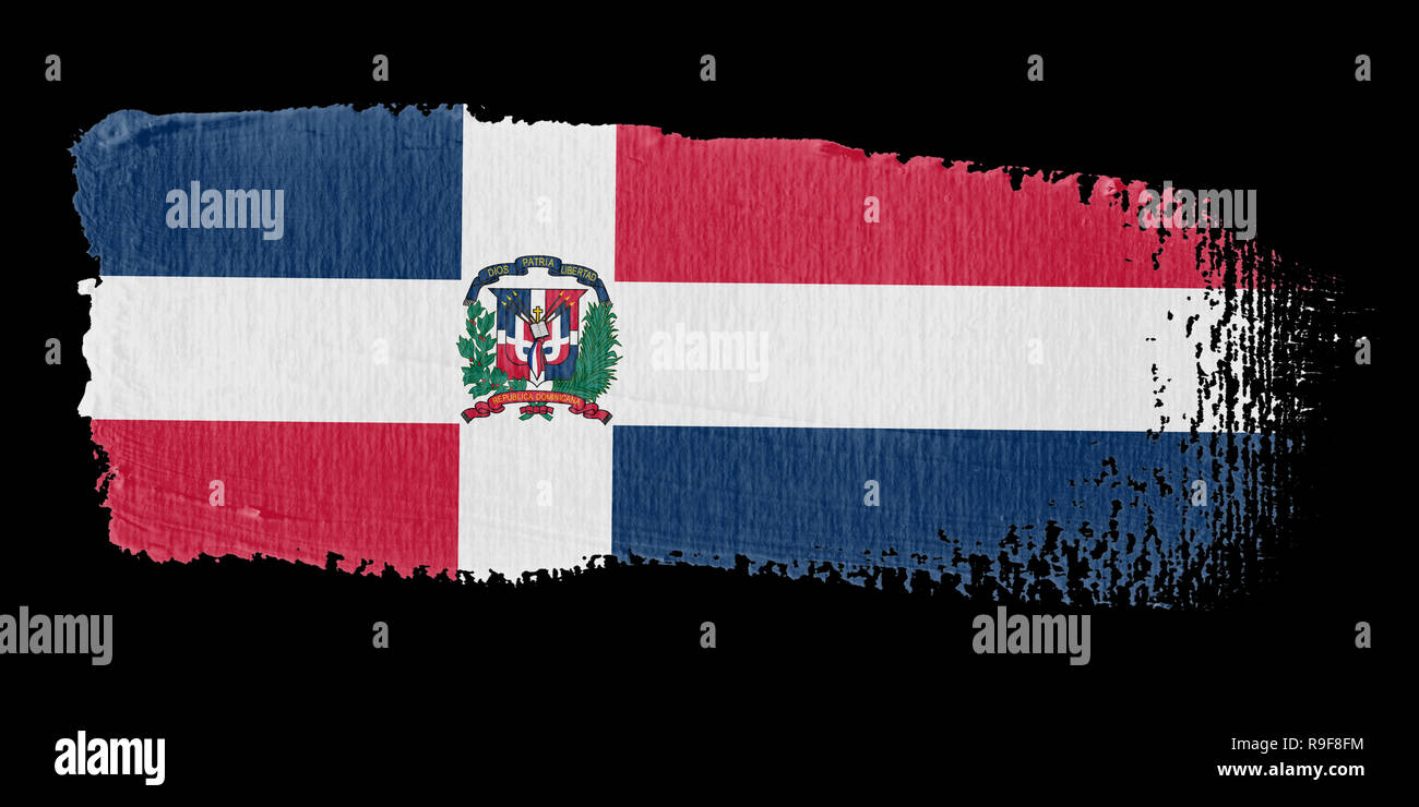 Brushstroke Flag Dominican Republic Stock Photo