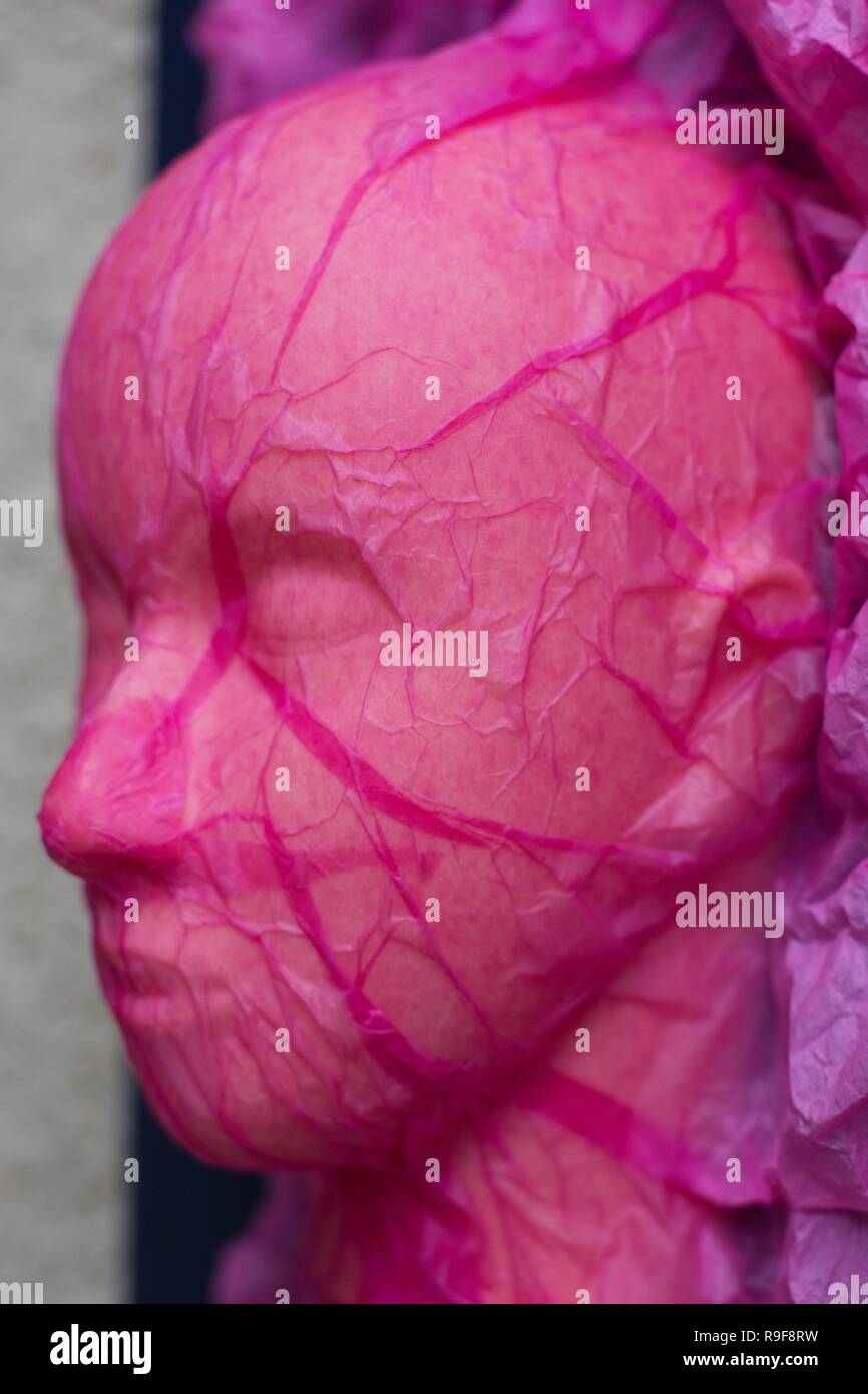 Surreal pink face. Stock Photo