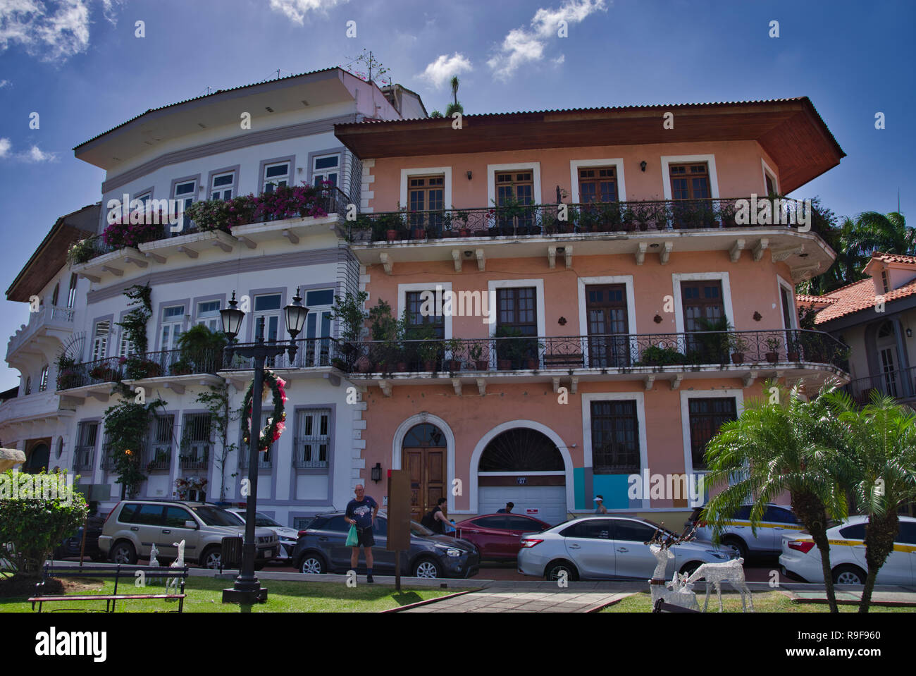 Panama City, Cacso Viejo, Street scenes, colonial style buildings Stock Photo