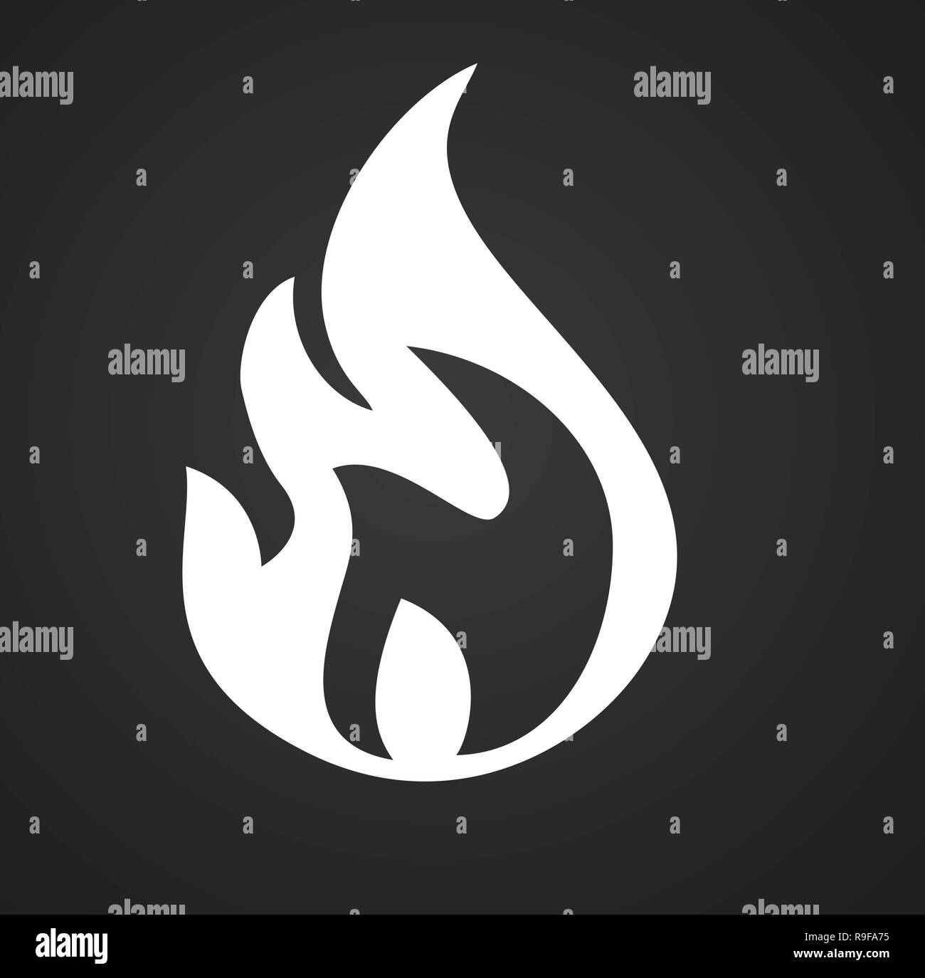 Flame icon on black background for graphic and web design, Modern ...