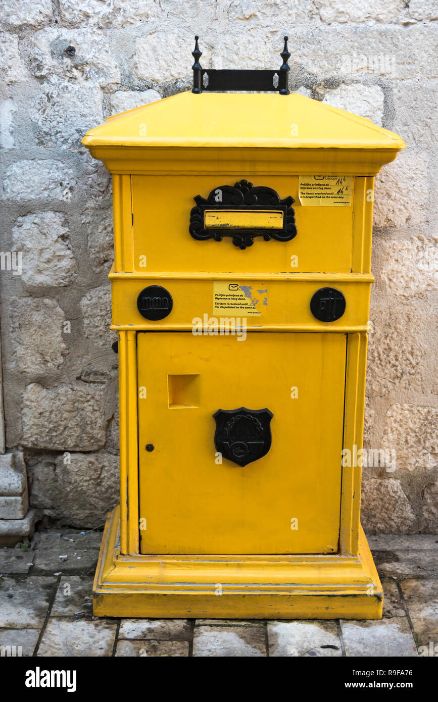 Postal box in the old town, Kotor, Montenegro Stock Photo