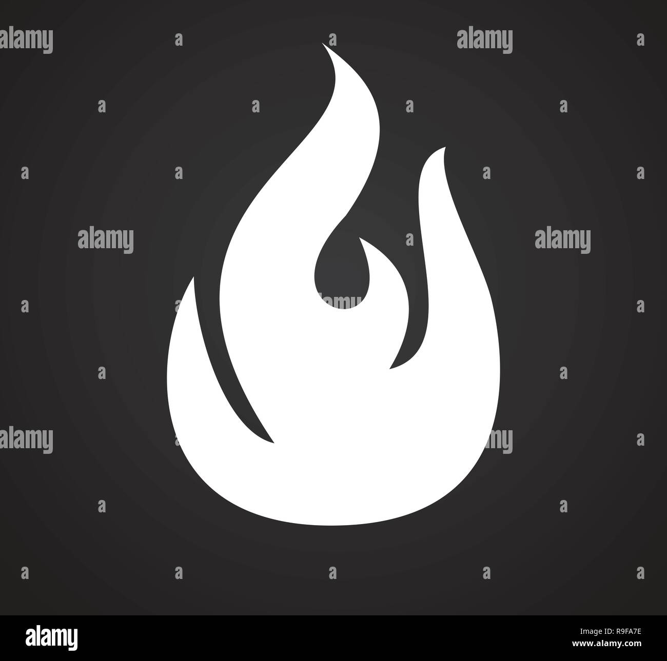 Flame icon on black background for graphic and web design, Modern ...