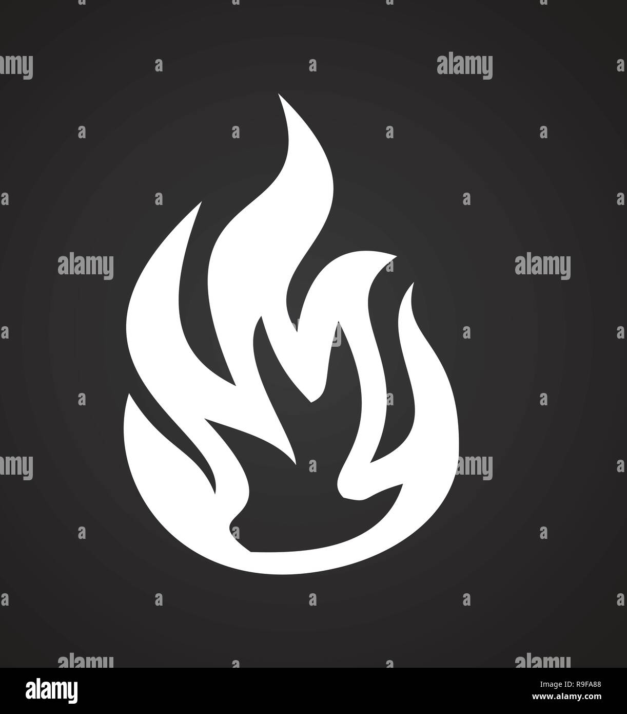 Flame icon on black background for graphic and web design, Modern ...