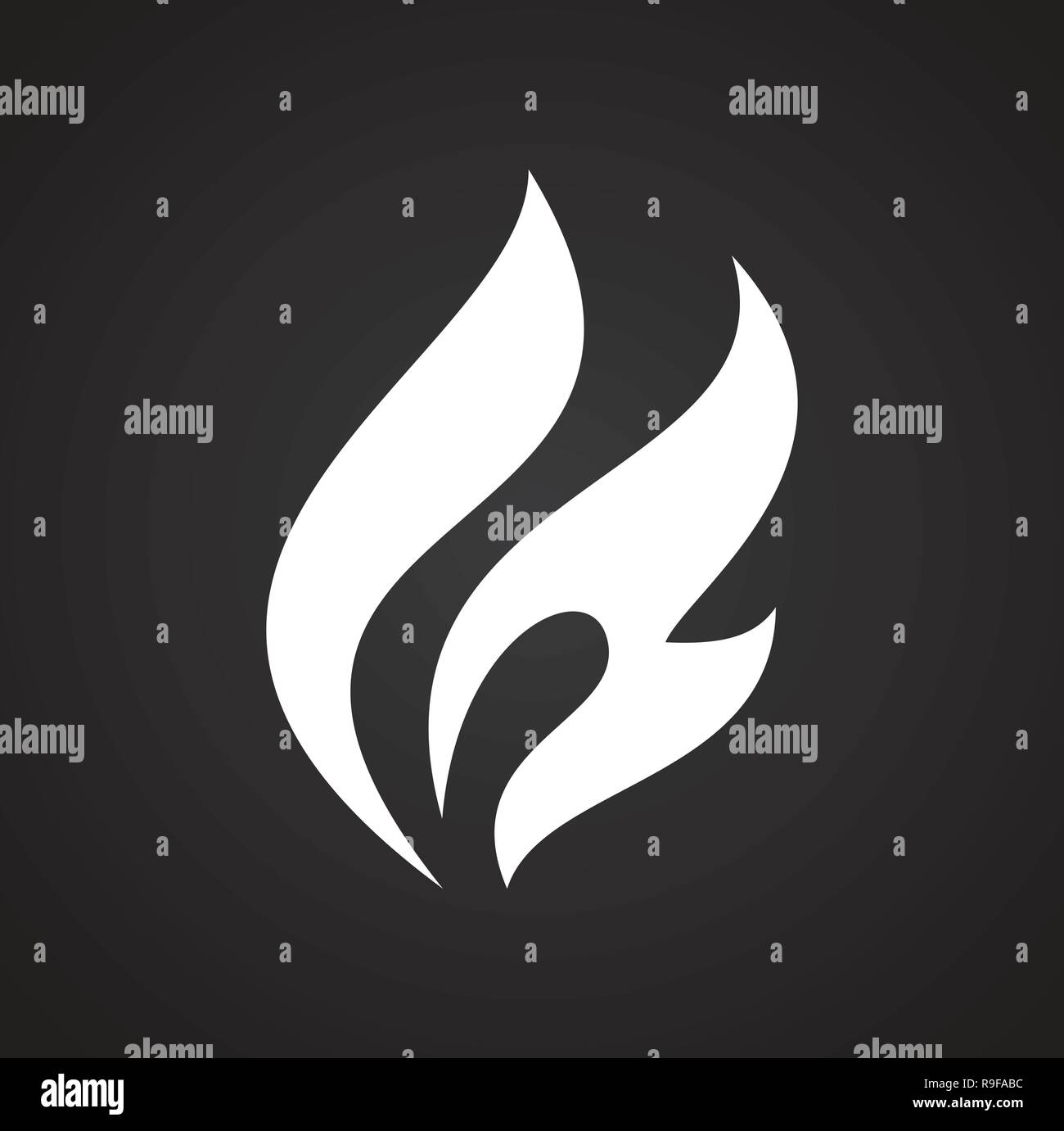 Flame icon on black background for graphic and web design, Modern ...