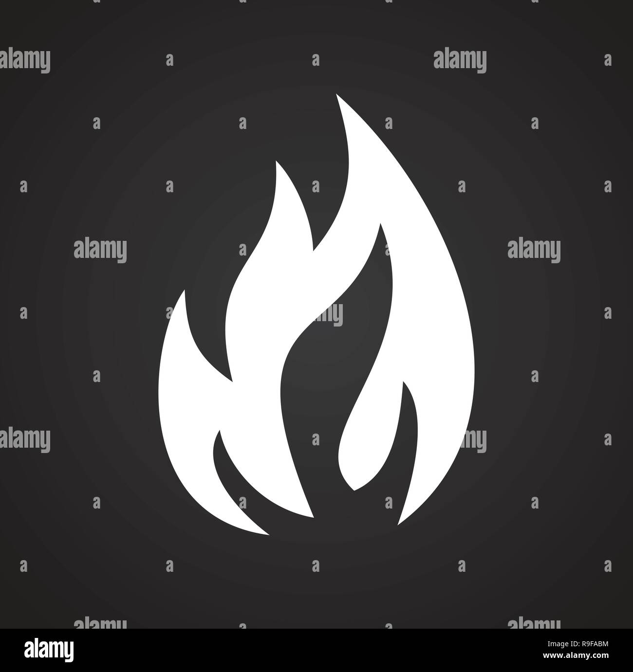 Flame icon on black background for graphic and web design, Modern ...