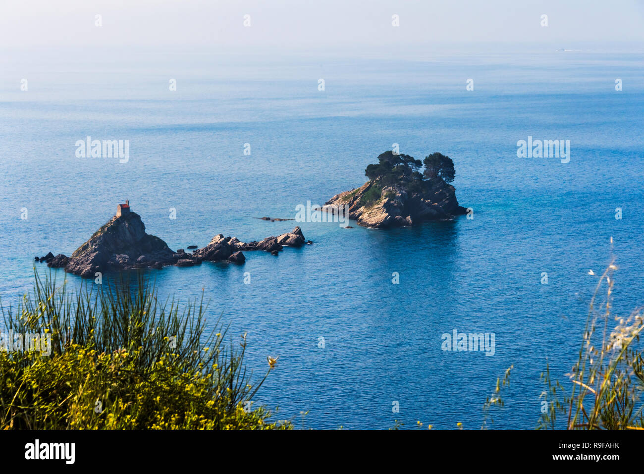 Coast along the Adriatic Sea, Budva, Montenegro Stock Photo