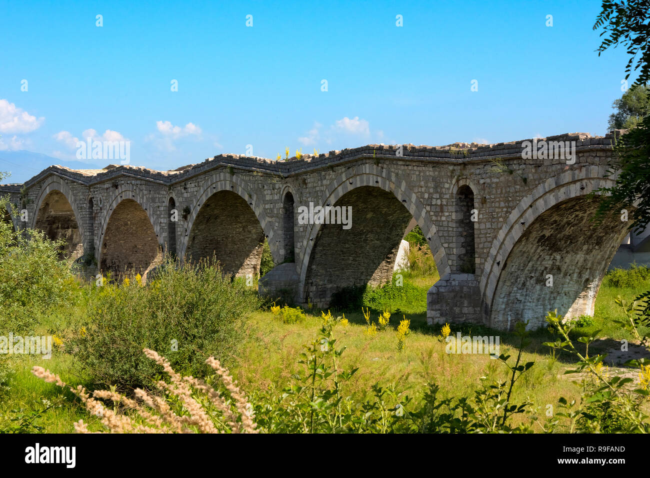 Terzijski Bridge (Tailor's Bridge), an Ottoman bridge, over Erenik river, Gjakova, Kosovo Stock Photo