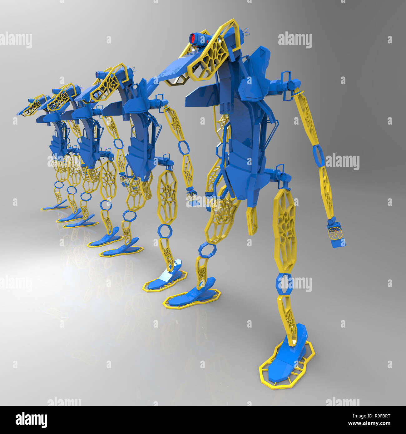 3D generative design of a robot - 3D Illustration Stock Photo - Alamy
