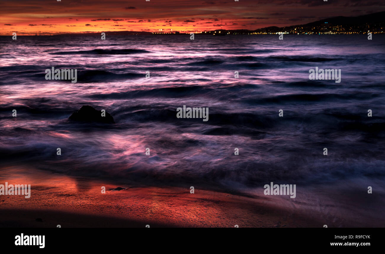 sunset on the beach of Palma Stock Photo