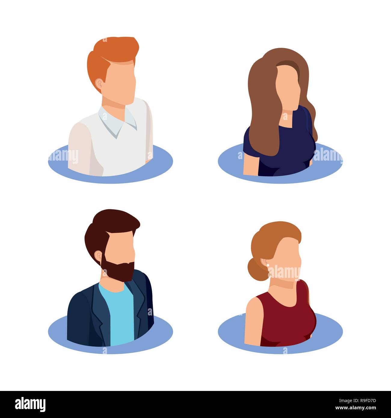 group of business people avatars characters Stock Vector Image & Art ...